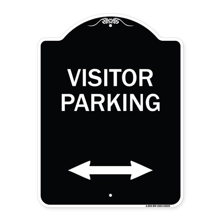 Signmission Reserved Parking Visitor Parking Heavy-Gauge Aluminum Architectural Sign, 24" x 18", BW-1824-23025 A-DES-BW-1824-23025